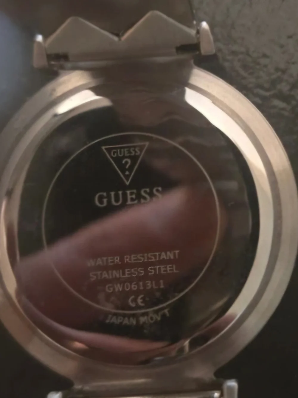 Womens Guess Silver Tone Bracelet Watch with Black Dial